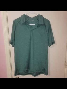 Men's Heathered Green Polo Shirt - Lightweight Casual Polo
